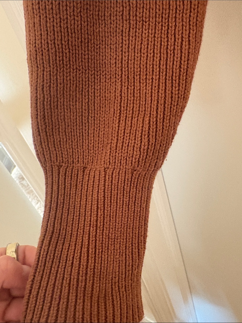Abercrombie & Fitch Rust-Brown Zip Front Knit Jacket - Picture 5 of 6